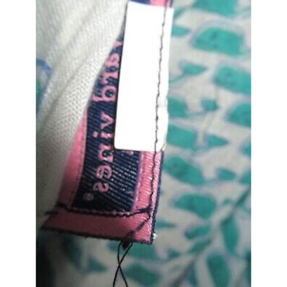 Vineyard Vines Green Blue White Whale  Tassel Scarf lightweight - Picture 8 of 9